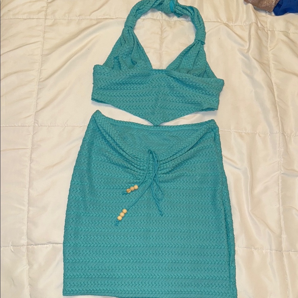 Turquoise Women's Skirt Set
